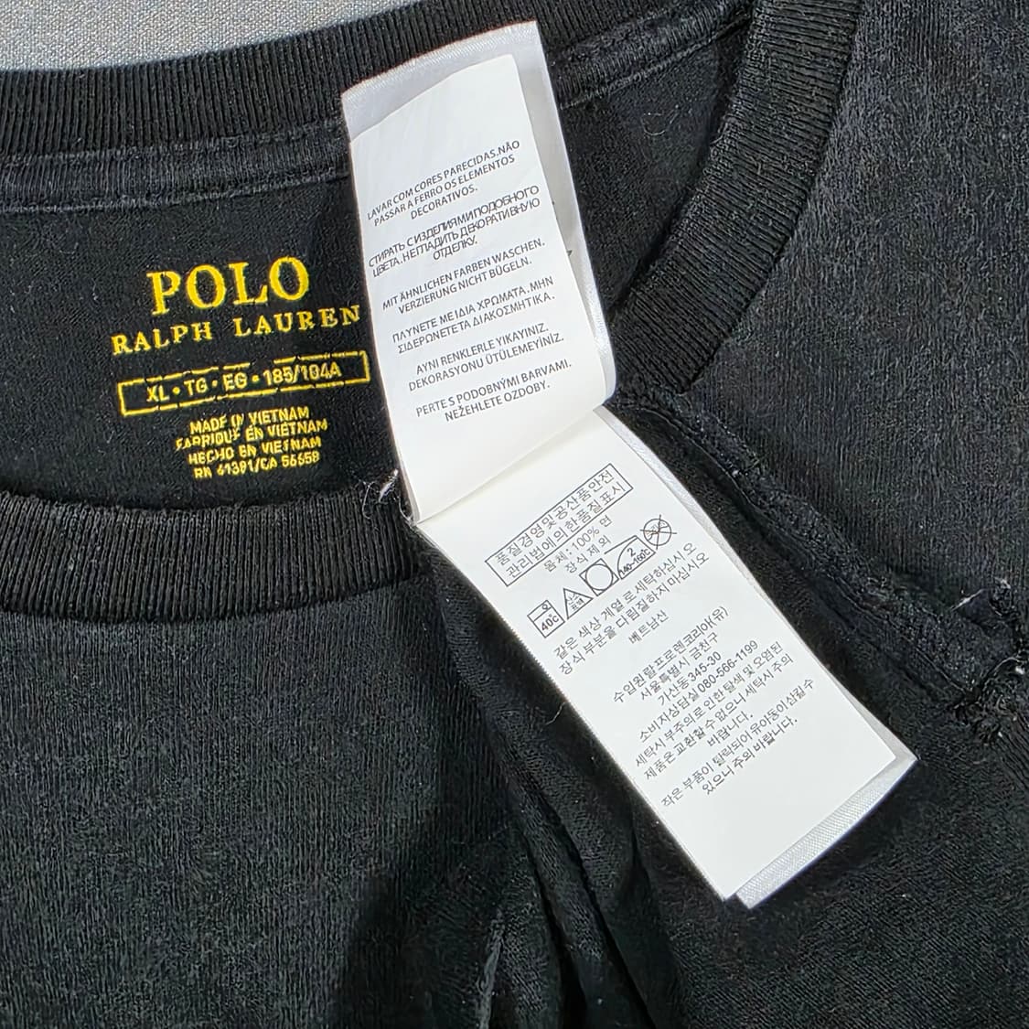 XL 폴로 랄프로렌 싱글스티치 블랙 반팔 티셔츠 상품이미지6