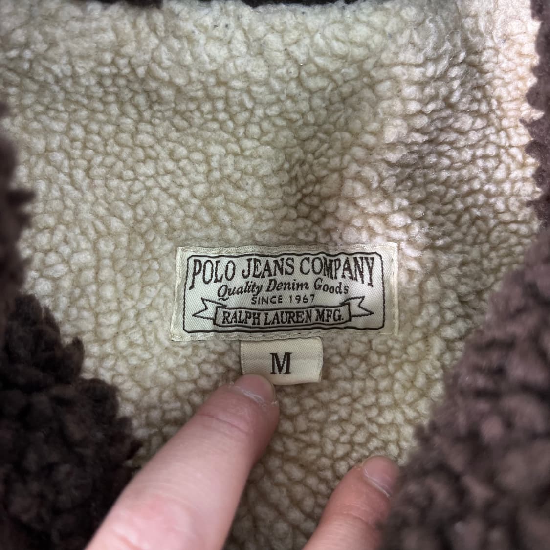 100 폴로랄프로렌 진스 디스트레스드 올리브 씨어링 셰르파 자켓 상품이미지3