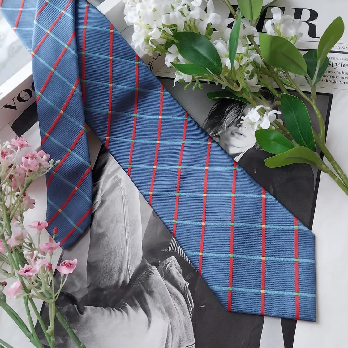 앤드류스 타이 실크 블루 체크 넥타이 9.1cm A+등급 K1680
 상품이미지4