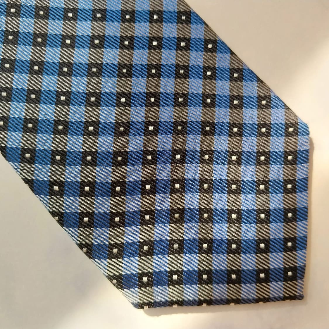 DAKS 닥스 실크 블루 체크 넥타이 8cm A+등급 K2367 상품이미지6