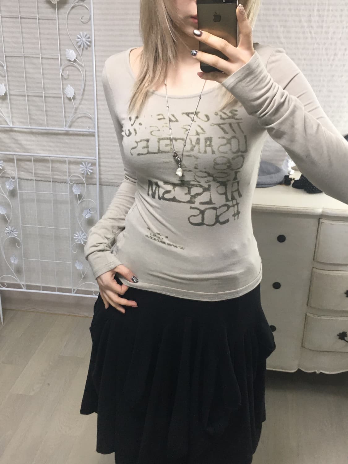 일본빈티지 y2k 레터링 딱붙 티셔츠 상품이미지2