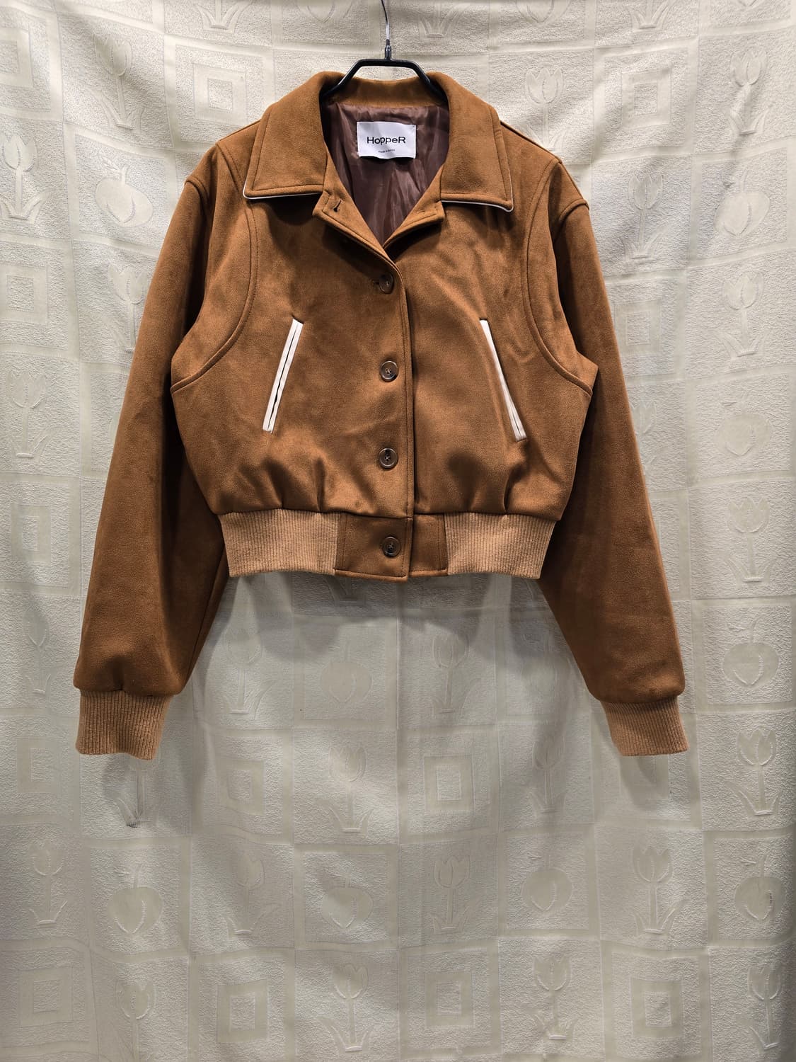 호퍼 HopperR 브라운 스웨이드 크롭 자켓 프리사이즈 상품이미지1
