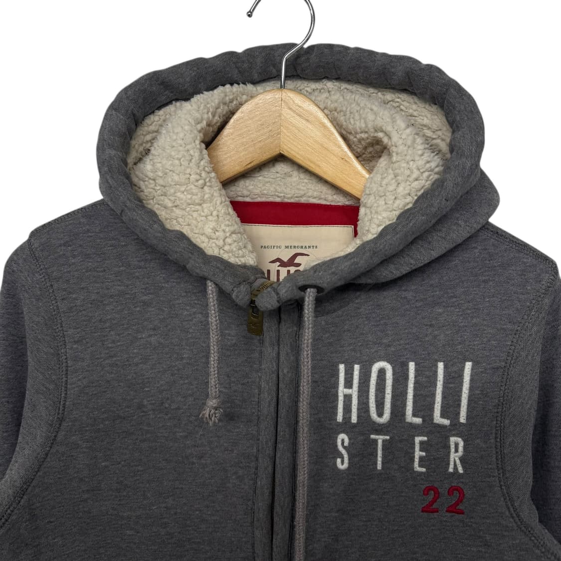 홀리스터 로고 양털 후드집업 상품이미지2