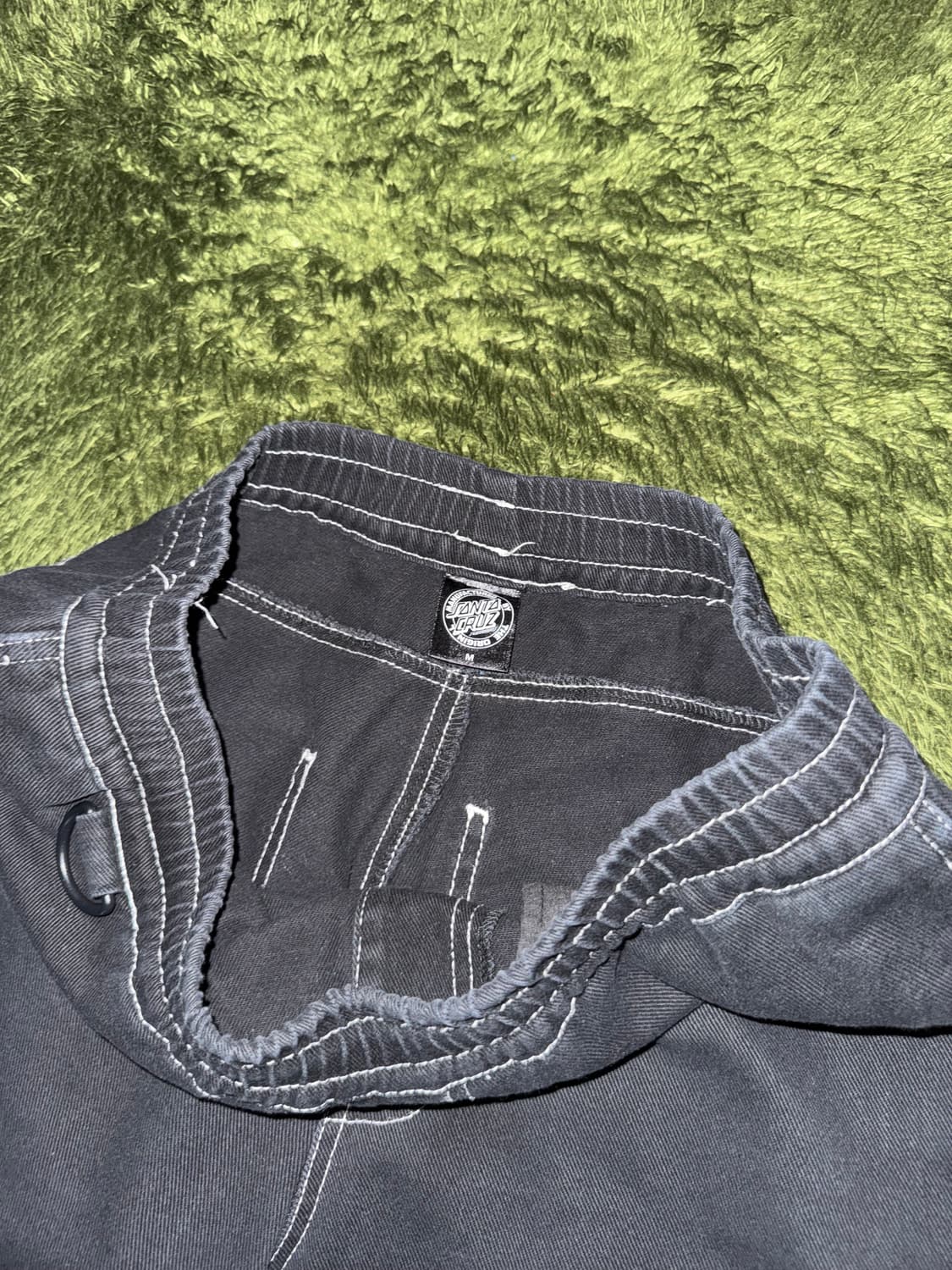 [M] 산타크루즈 밴딩 크롭 스티치 페인터 팬츠 블랙 상품이미지3