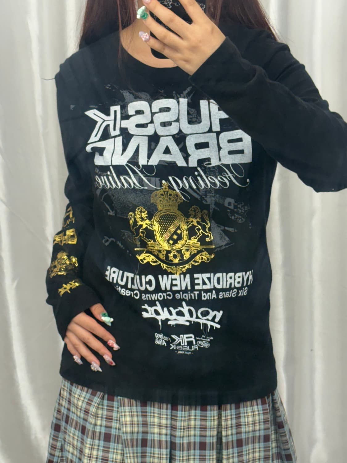 gold lettering long-sleeve 상품이미지1