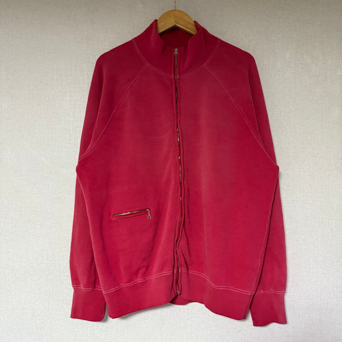 [2]마티앤선즈 빈티지 레드 스웻 집업 상품이미지4