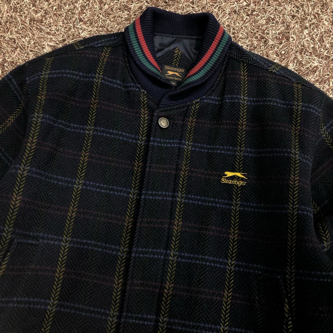 슬래진저 90s 울 체크 블루종 자켓 상품이미지2