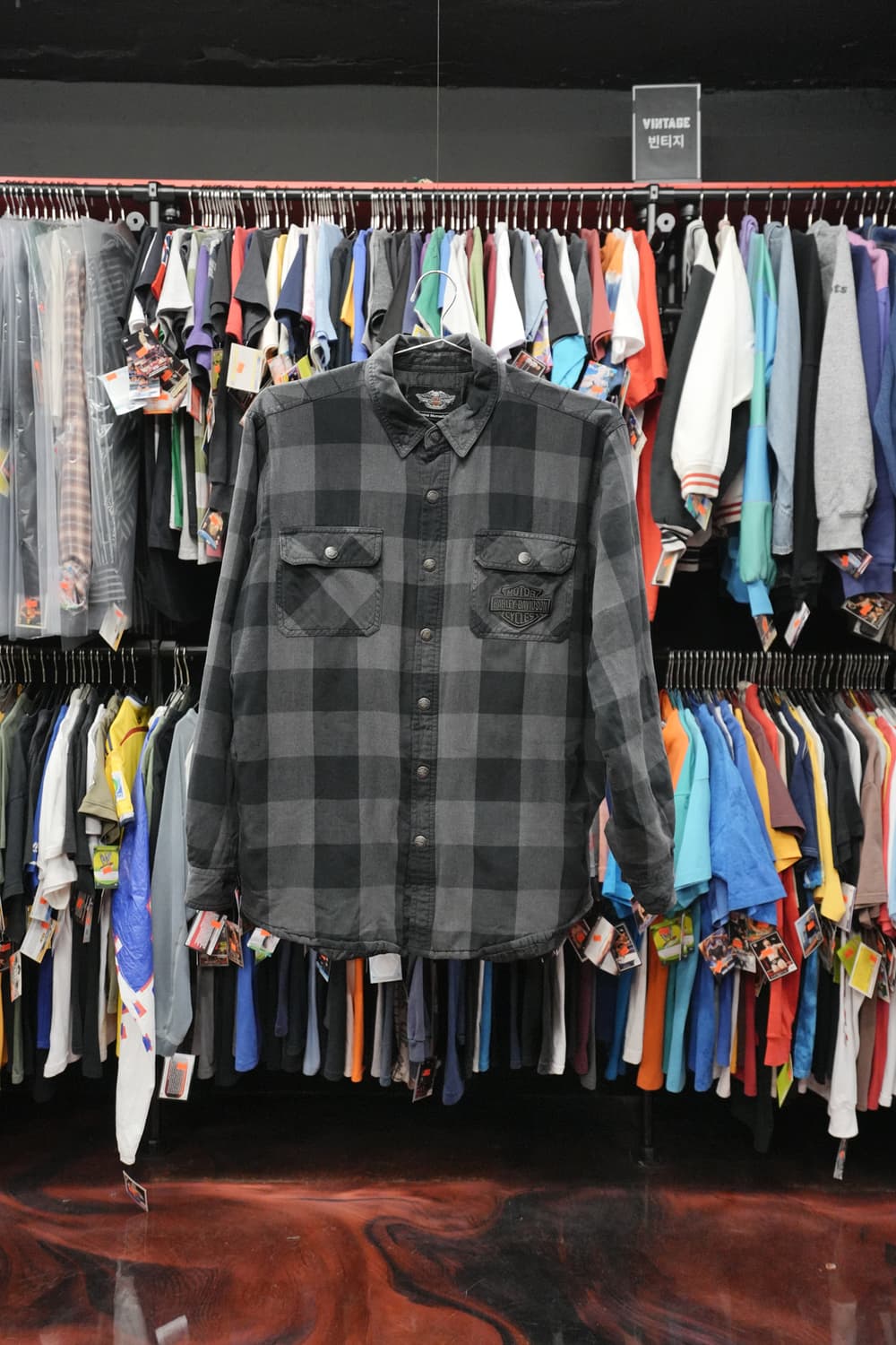 2024년 빈티지 할리 데이비슨 체크 플란넬 셔츠 상품이미지2