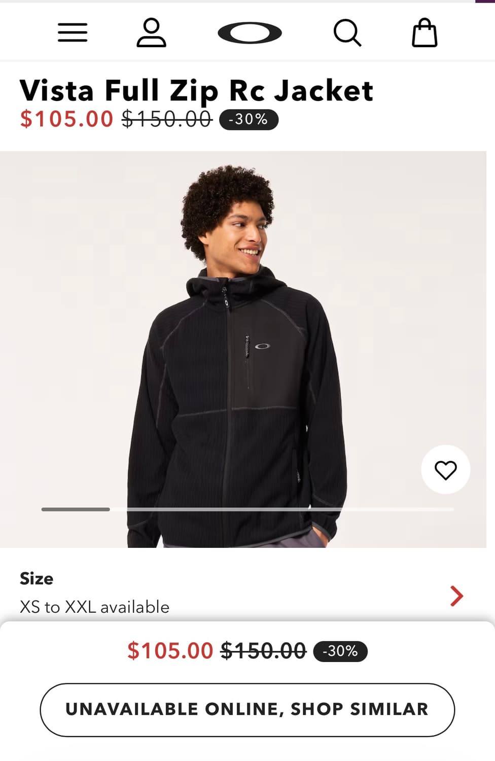 오클리 비스타 풀집업 후리스 M사이즈 상품이미지1