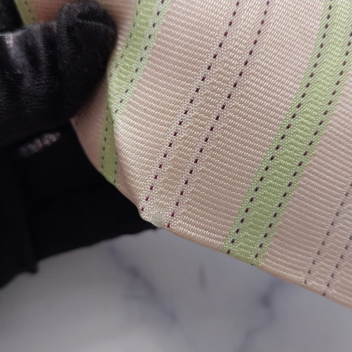 에르메스 실크 살구 스트라이프 넥타이 9.5cm B등급 K2345 상품이미지4