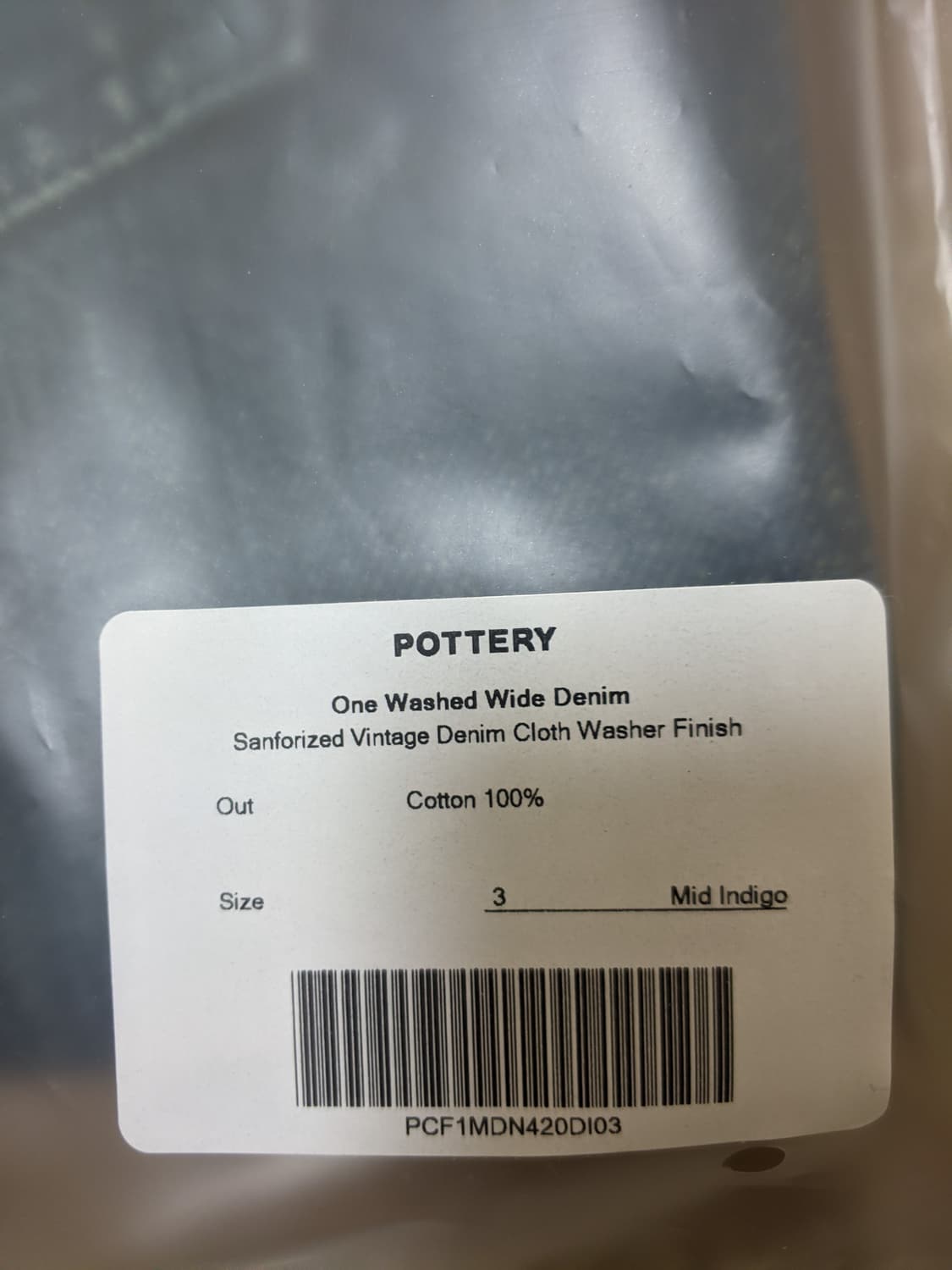 포터리 원 워시드 와이드 데님 미드블루, 미드인디고, 라이트블루 3사이즈 상품이미지4