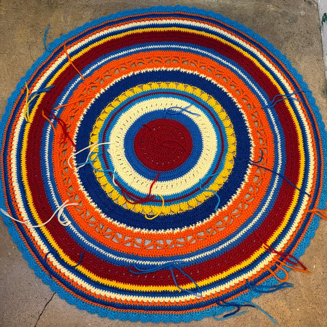 새상품 90s USA 니트 울 카페트 러그 매트 상품이미지1