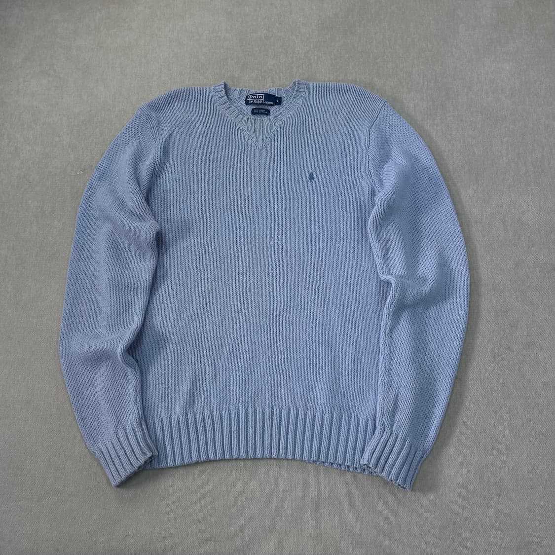 100 폴로랄프로렌 스카이블루 린넨 코튼 니트 상품이미지1