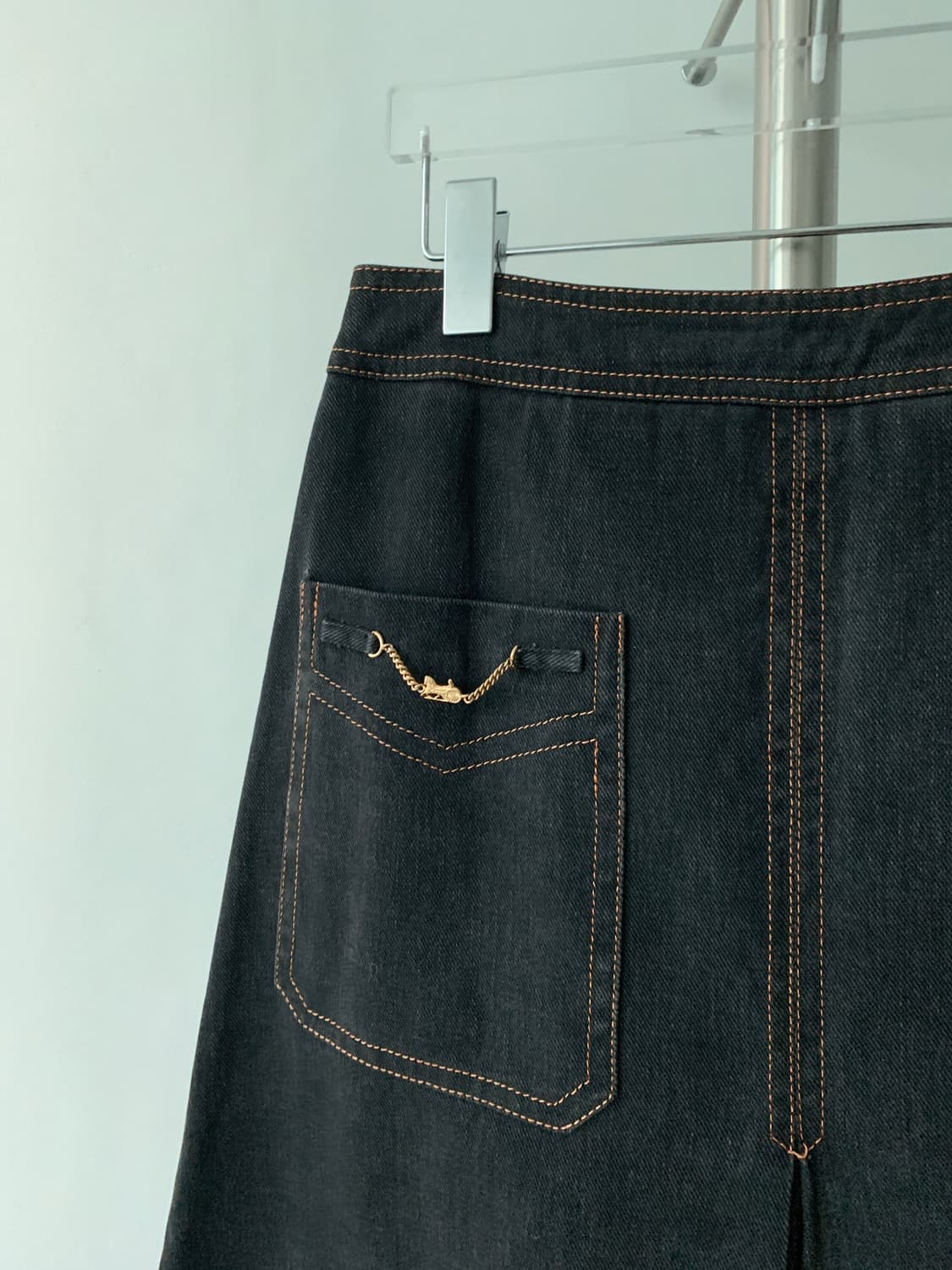 Carriage Pendant Denim Skirt 상품이미지5