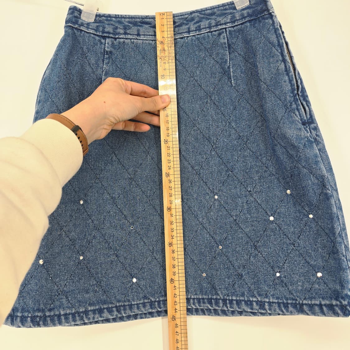잇미샤 퀼팅 데님 스터드 스커트 44 상품이미지4