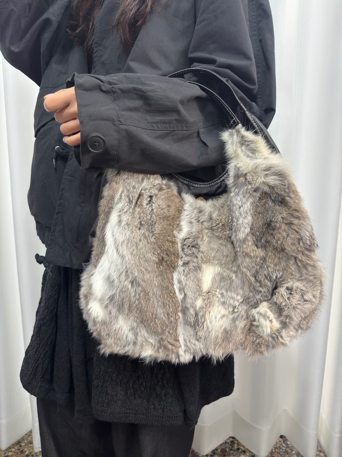 rabbit fur leather bag 상품이미지5