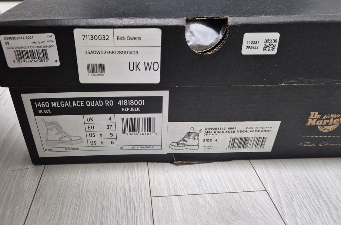 릭오웬스 닥터마틴 1460 쿼드 솔 메가 레이스 부츠 상품이미지2