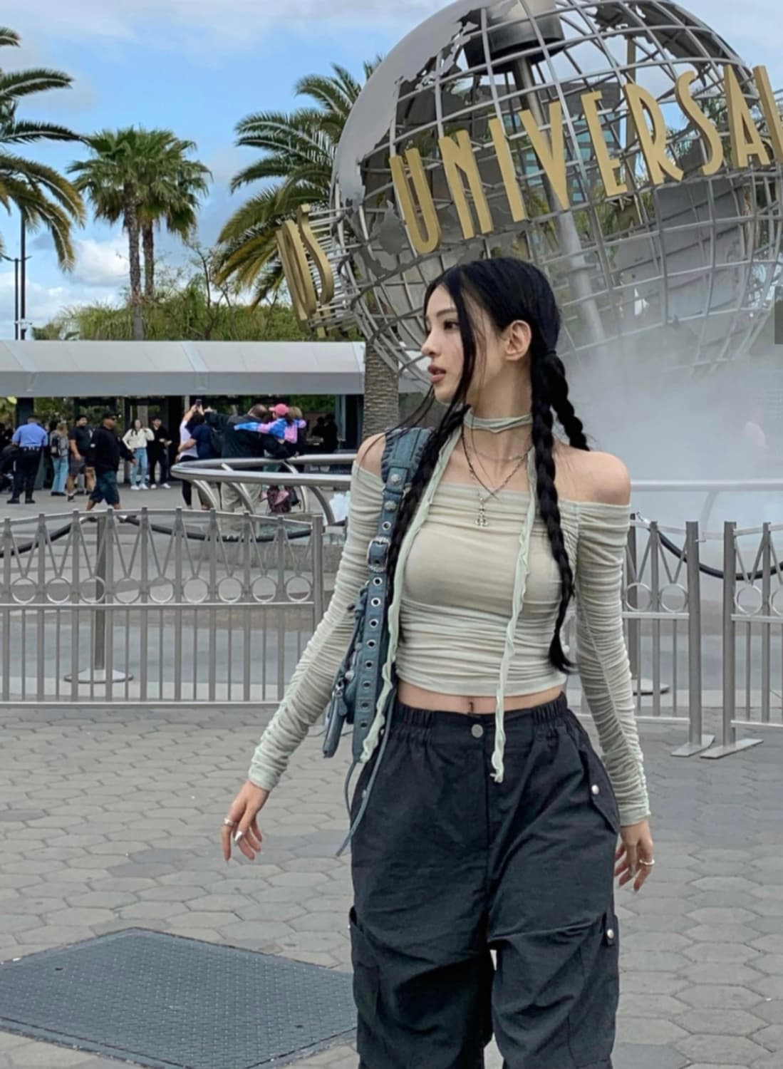 카키포인트 Shirring Scarf Top (yellowgreen) 상품이미지2