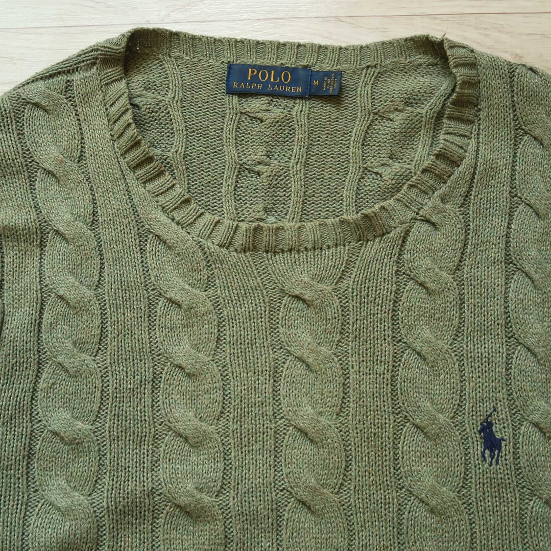 폴로 랄프로렌 올리브 꽈배기 니트 상품이미지2