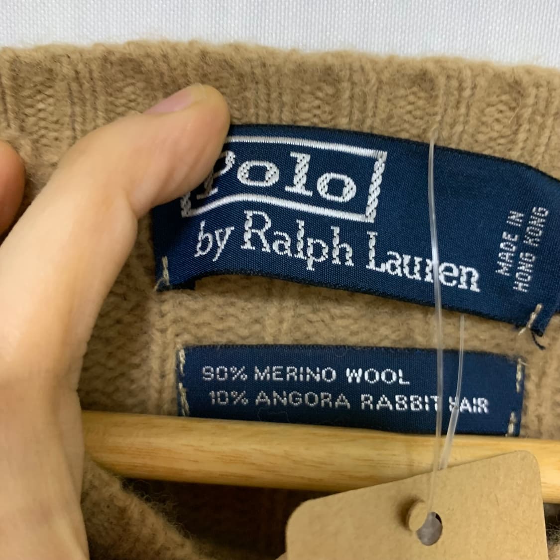 폴로 랄프로렌 빈티지 꽈배기 케이블 니트 M 브라운 베이지 메리노울 상품이미지5