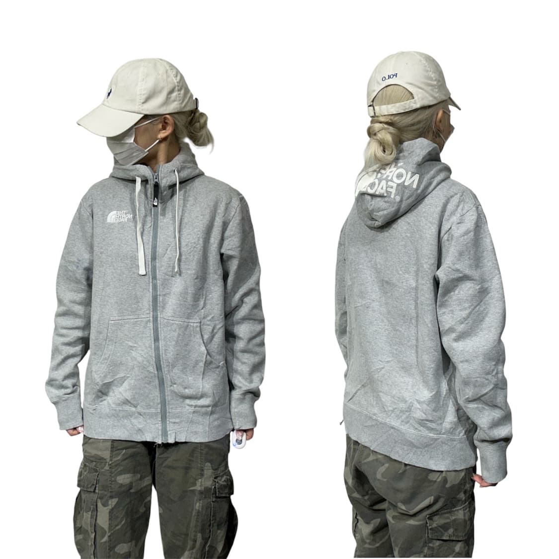 노스페이스 그레이 일본판 오버핏 후드집업 S 상품이미지1