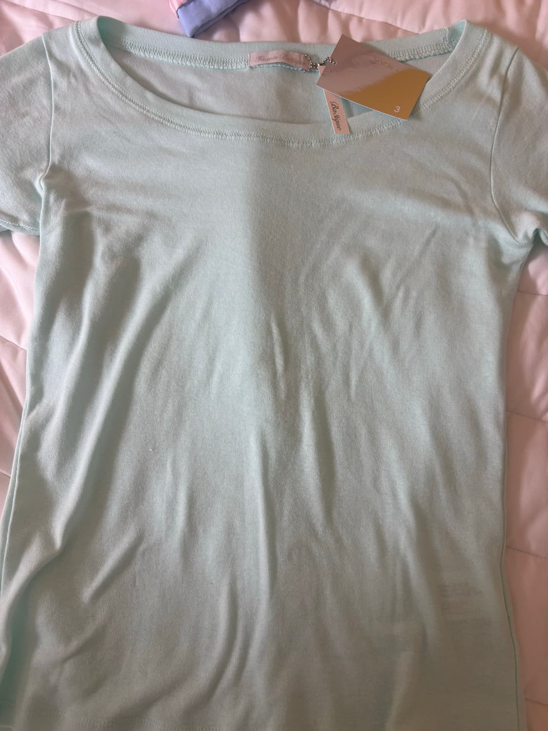 샵페어리 리브 하프탑 민트 rib half top 상품이미지3