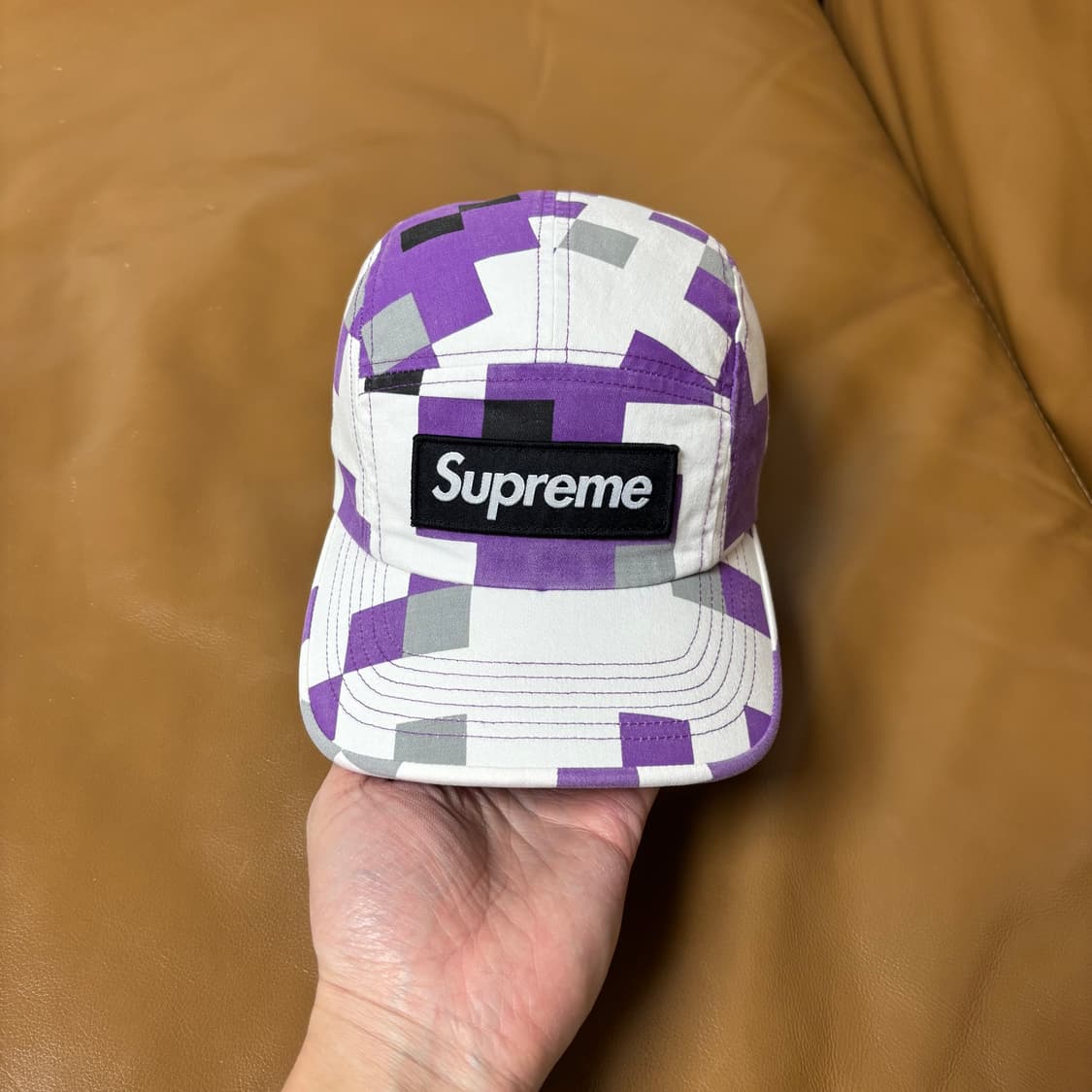 슈프림 캠프캡 모자 박스로고 밀리터리 카모 퍼플 상품이미지2