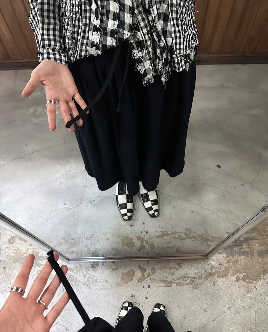 COMME DES GARCONS navy wool skirt 상품이미지4