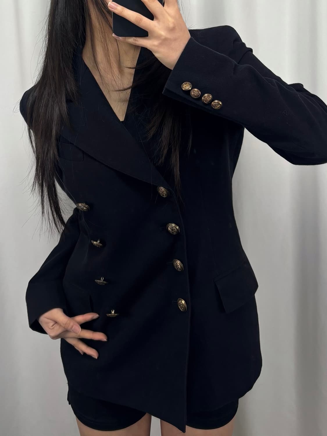 폴로 다크 네이비 금장 더블 버튼 블레이저 자켓 상품이미지2