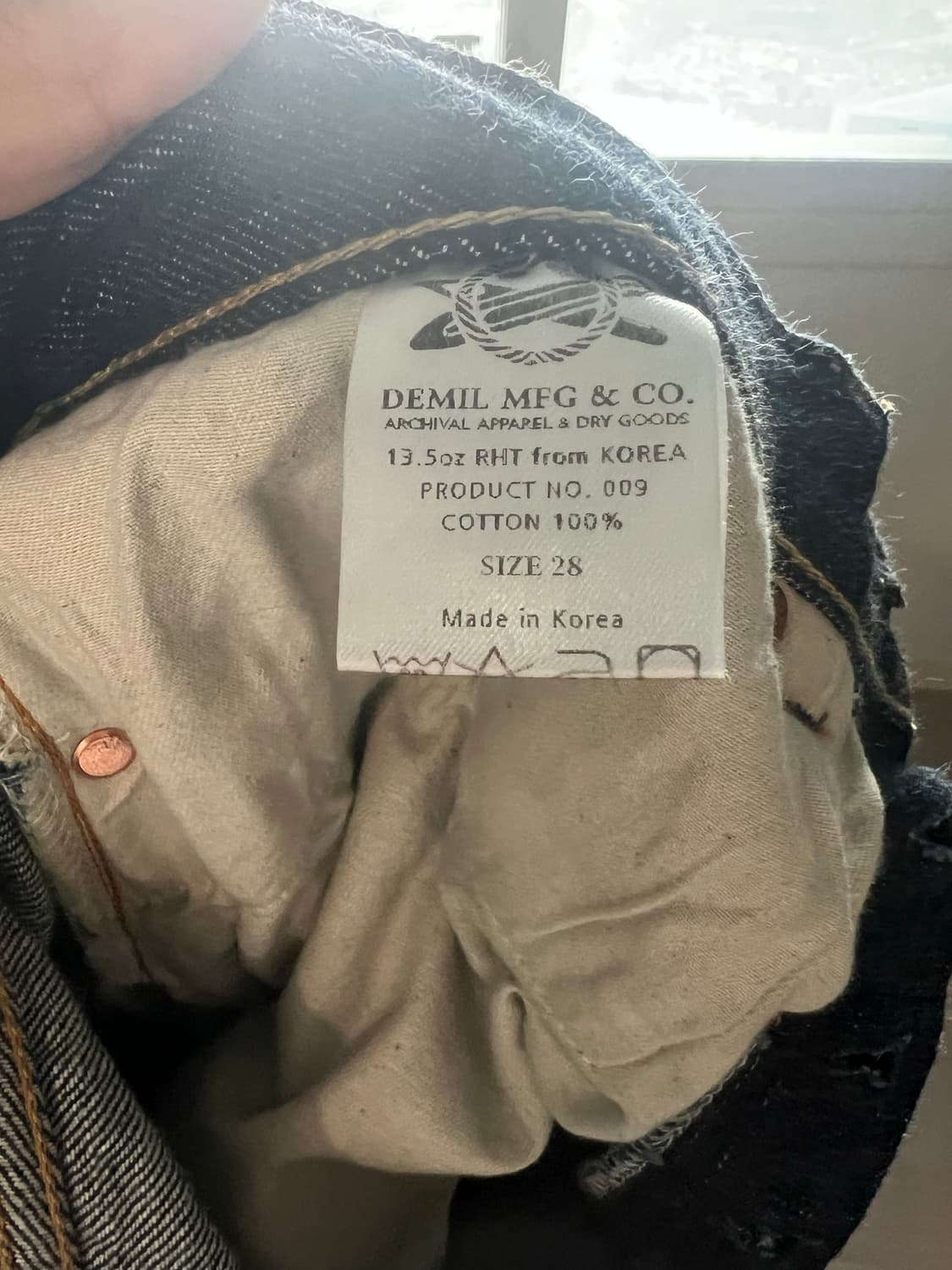 데밀 rot.009r 코리안 셀비지 데님 28 상품이미지3