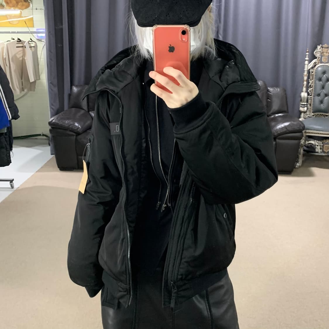 00s 아비렉스 후드 항공st 패딩점퍼 봄버자켓 L 남녀공용 상품이미지2