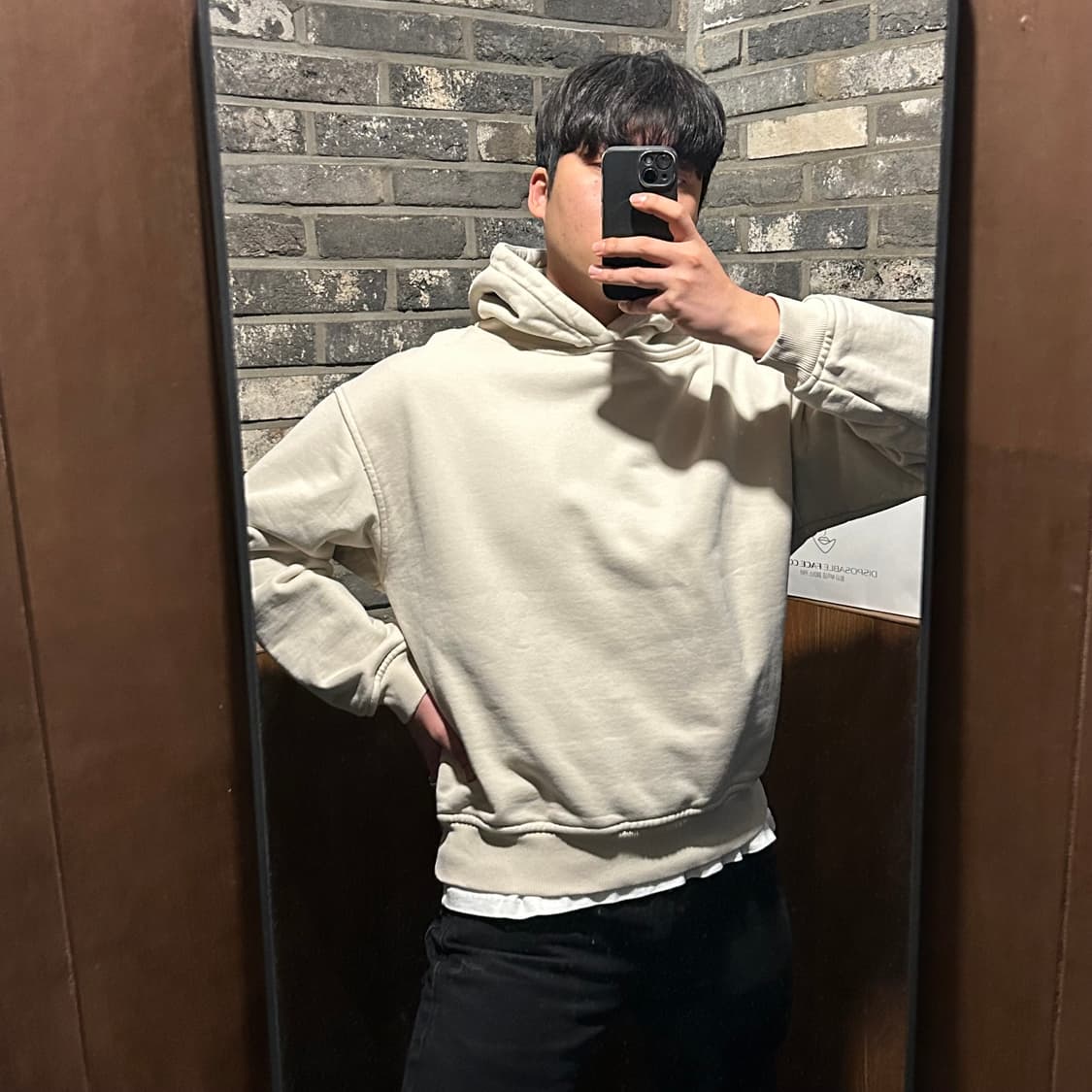 F) 마뗑킴 아이보리 헤비웨이트 후드티 상품이미지9