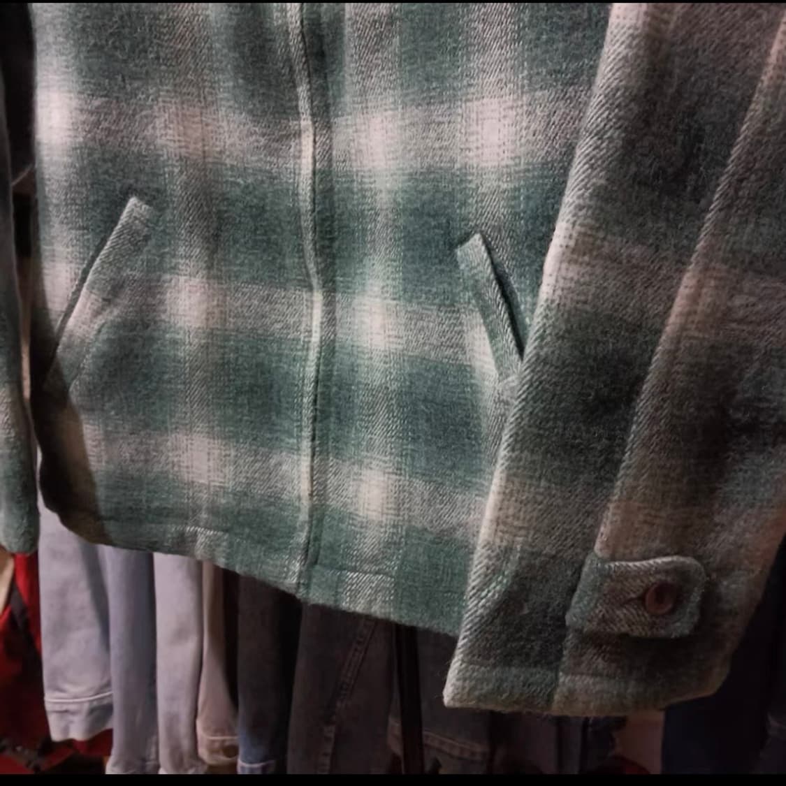 Vintage 아메리칸 복고 조니 뎁 스타일 울 그라데이션 체크 자켓 상품이미지3