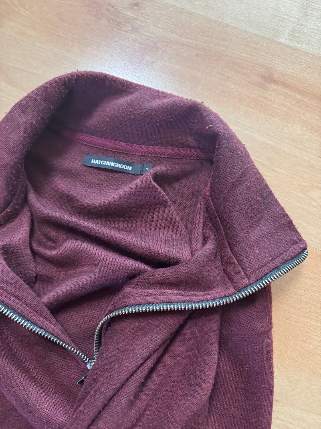 Hatchingroom 투웨이지퍼 가디건 (버건디) 상품이미지4