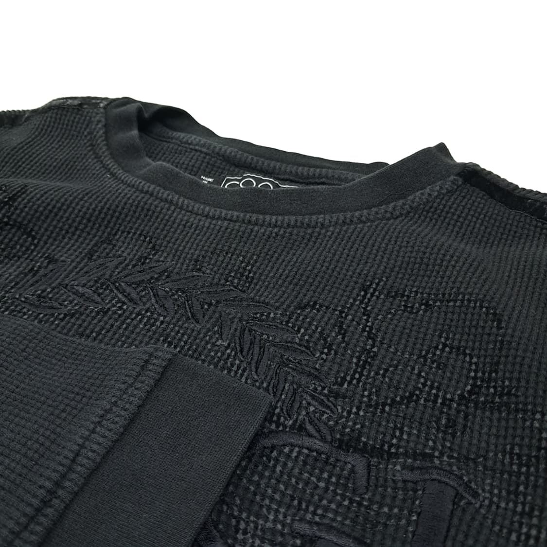 CL321 L 쿠지 00s 코튼 와플벨벳 차콜그레이 니트스웨터 상품이미지4