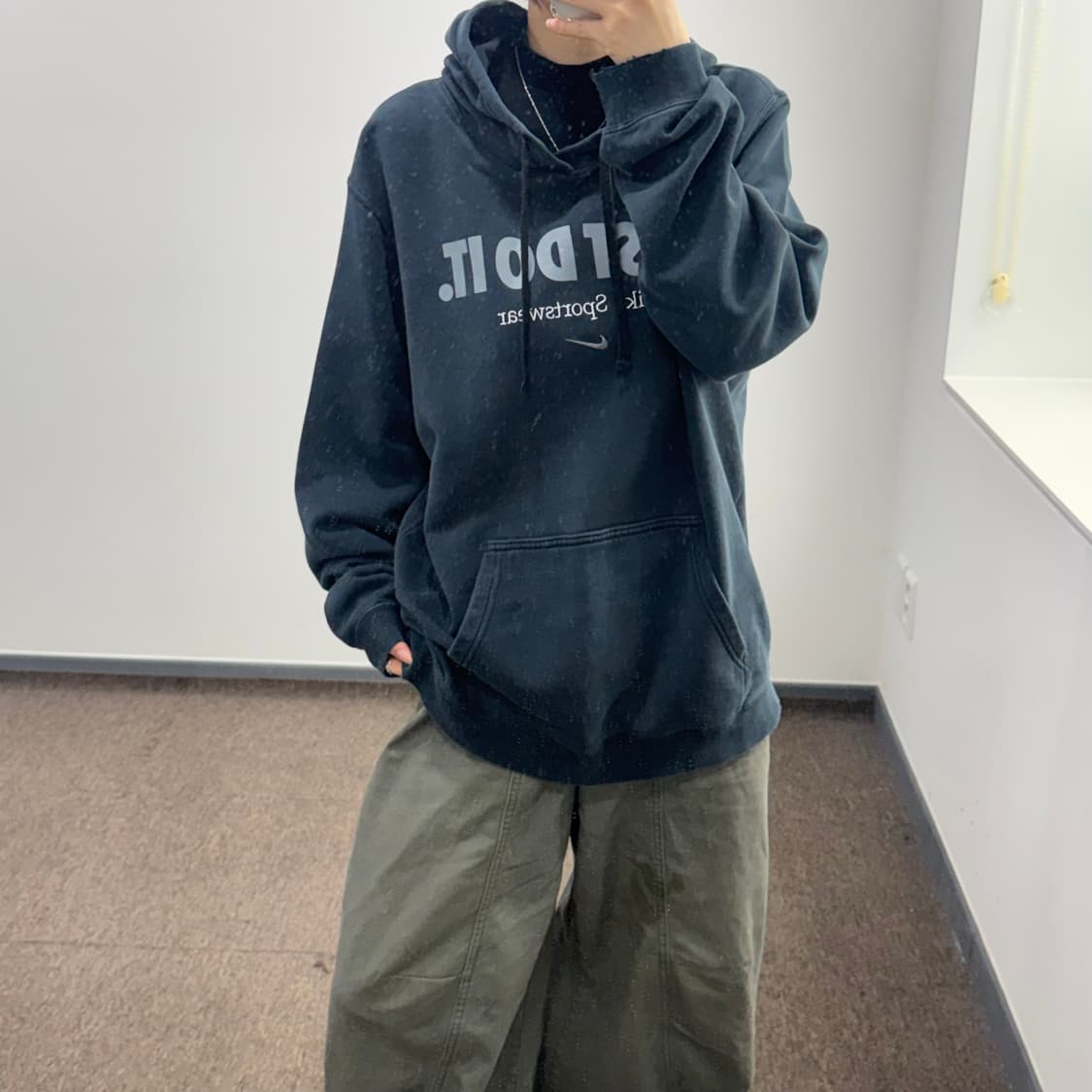 Nike 나이키 just do it 로고 네이비 후드티  상품이미지1