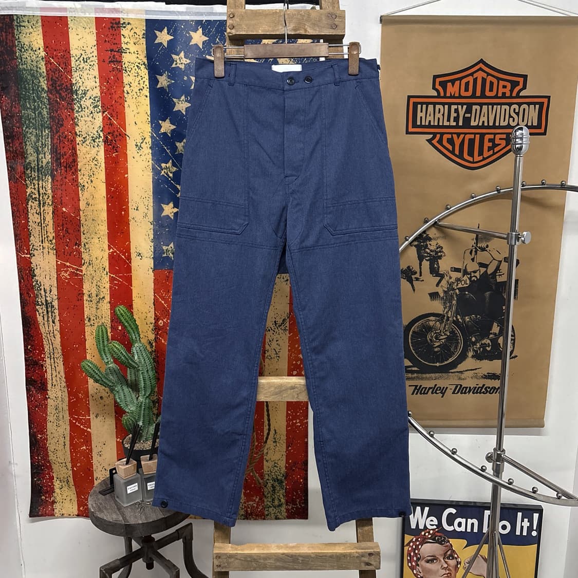 90s 오리지널 빈티지 프렌치 워크 팬츠 신치백 카고 N694 상품이미지1