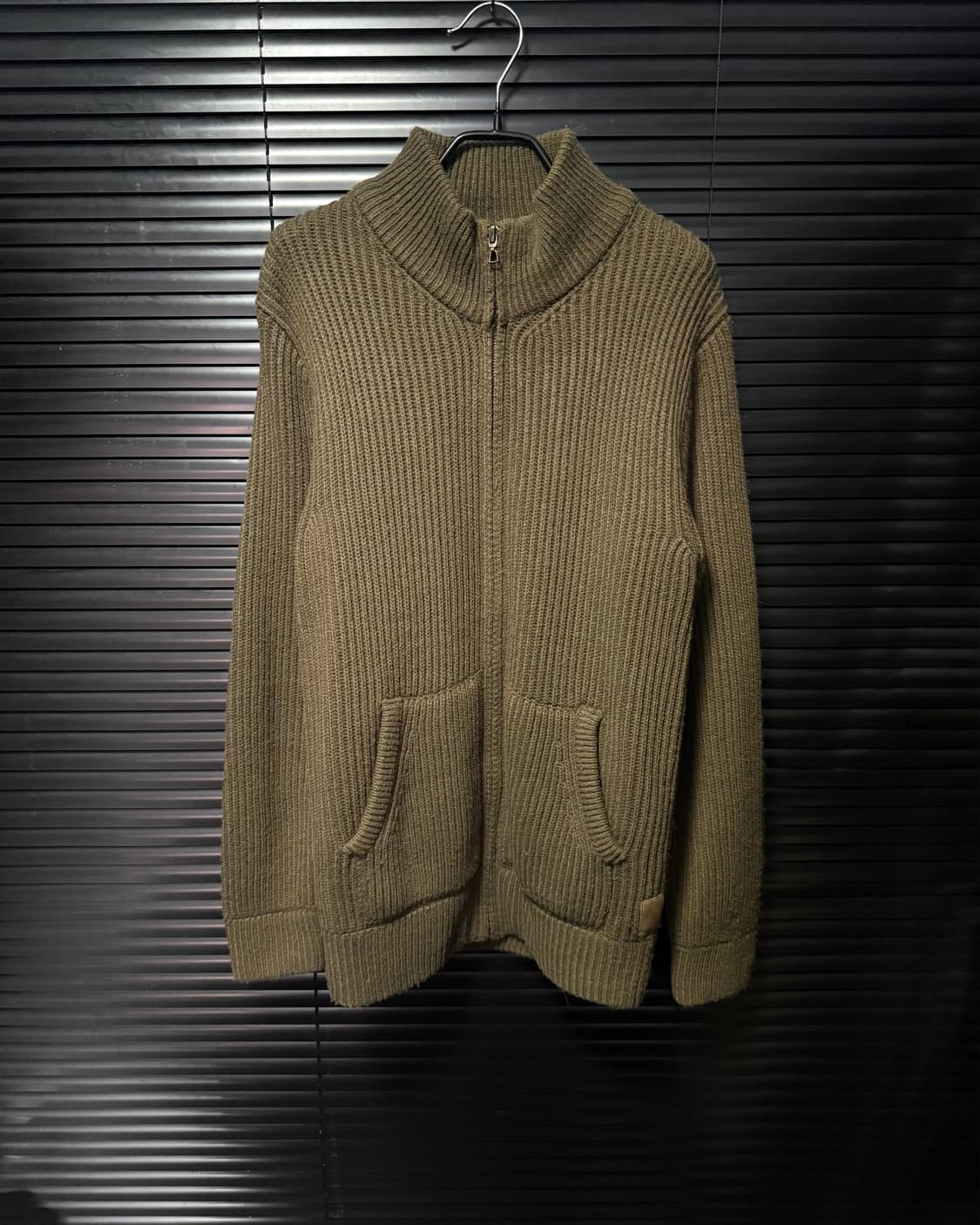 ASPESI 아스페시 골지 니트 스웨터 브라운 갈색 집업 하이넥 반목폴라 상품이미지2