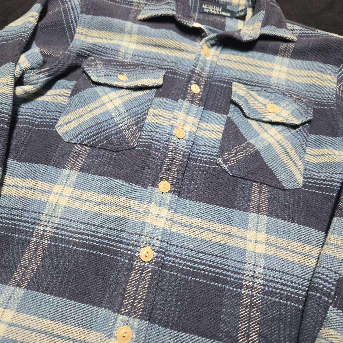 S 폴로랄프로렌 플란넬 헤비웨이트 워크 셔츠 블루 상품이미지3