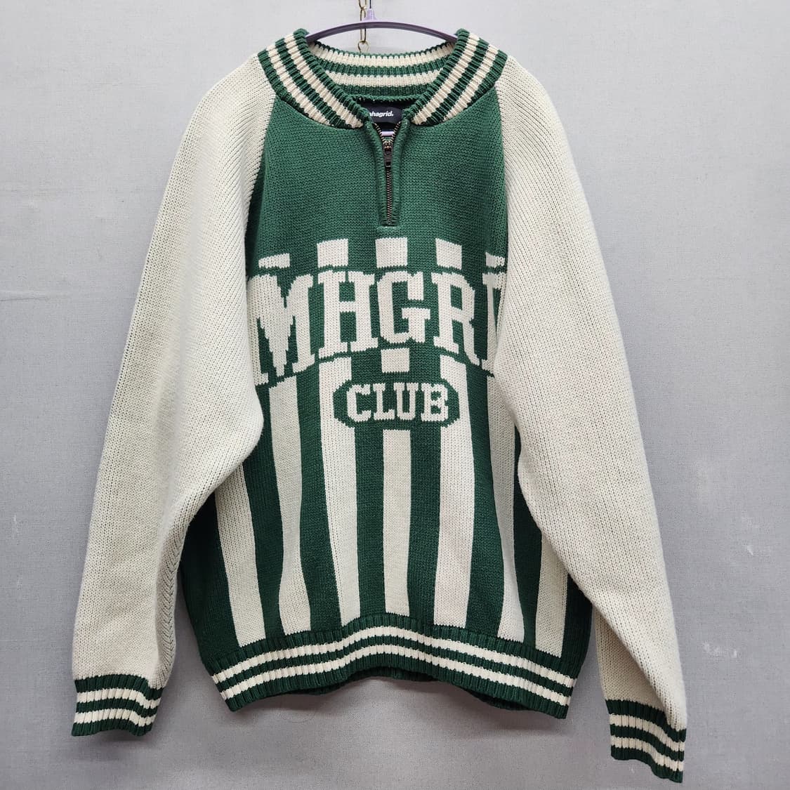 마하그리드 빅로고 반집업 니트 S(XL) 남여공용 상품이미지1