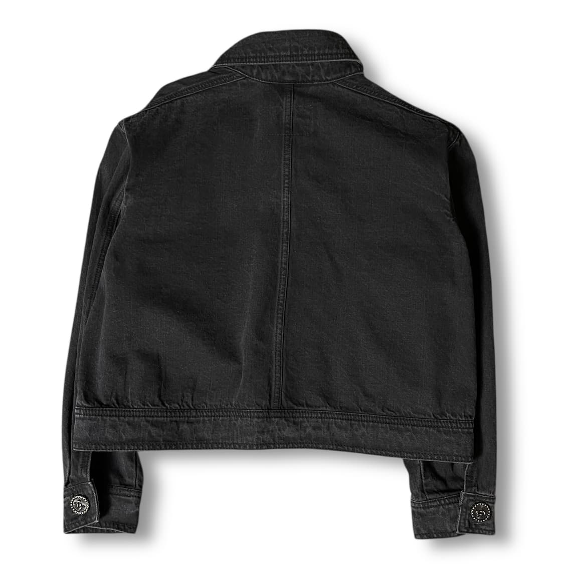 칼라거펠트 그레이 그레이 투포켓 크롭 데님 자켓 상품이미지2