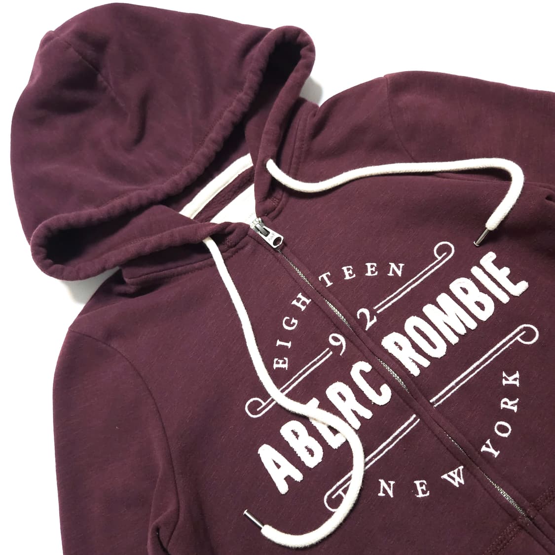 아베크롬비 스펠아웃 붙핏 후드 집업 버건디 상품이미지5