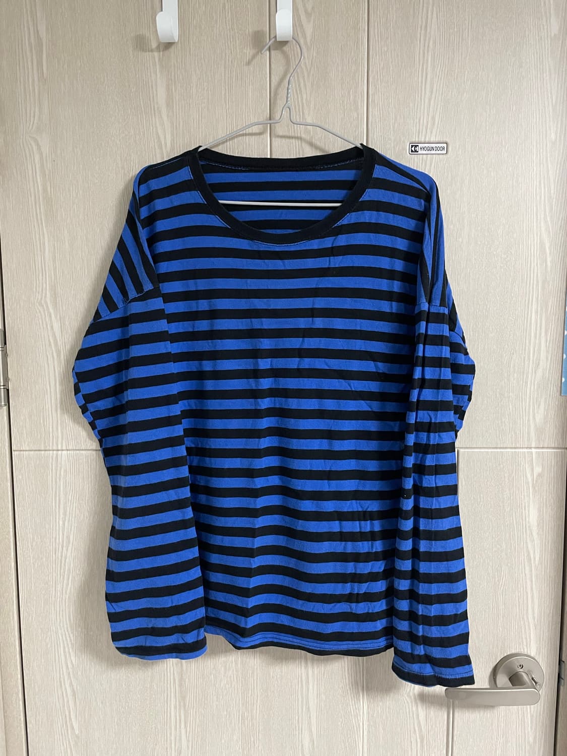 [F]스트라이프 롱슬리브 블루 상품이미지1