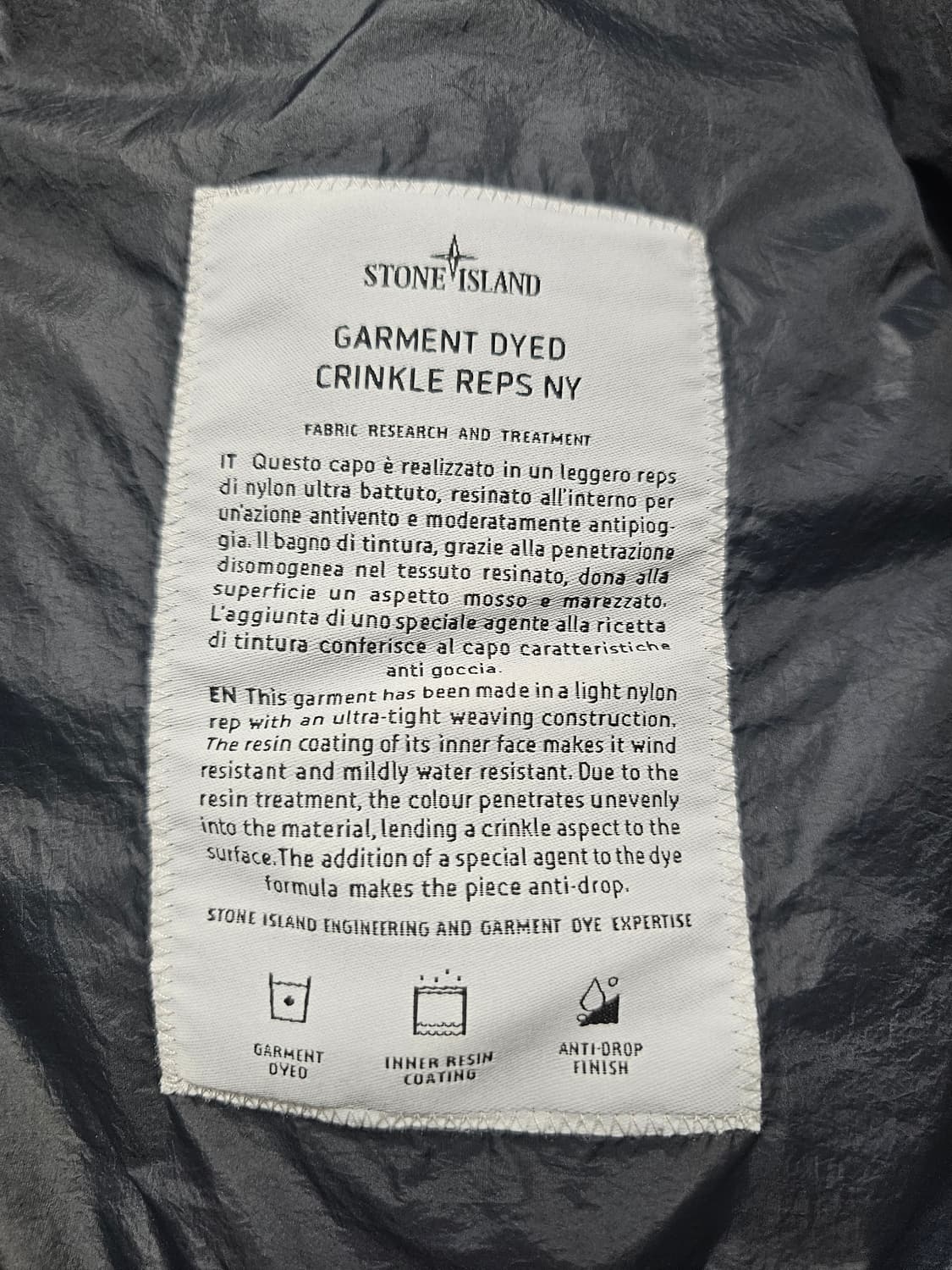 스톤아일랜드 크링클랩스 윈드 레지스턴트 다운 패딩 자켓 25FW 상품이미지6