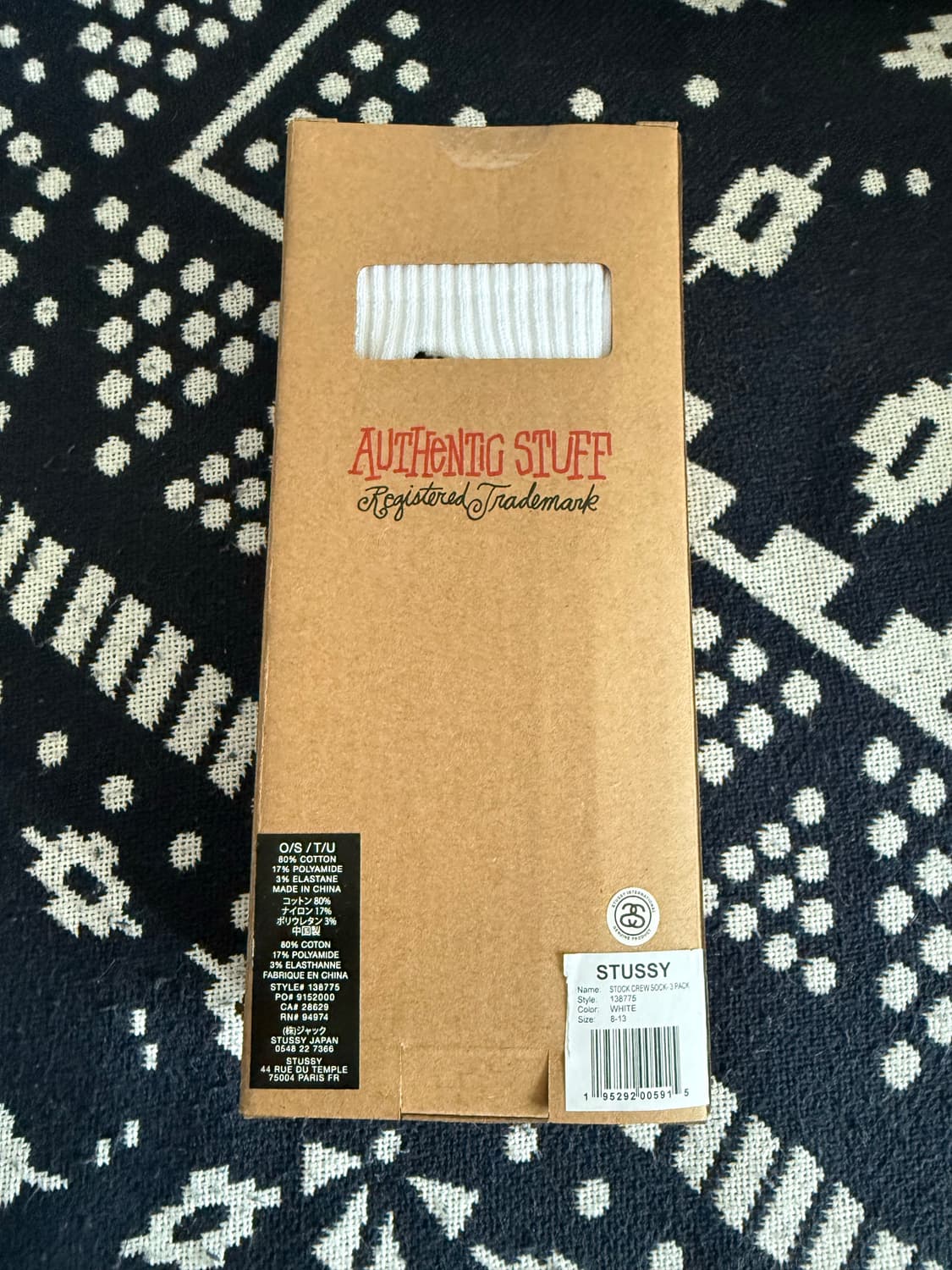 스투시 스몰 스탁 크루 삭스 화이트 3족 상품이미지4