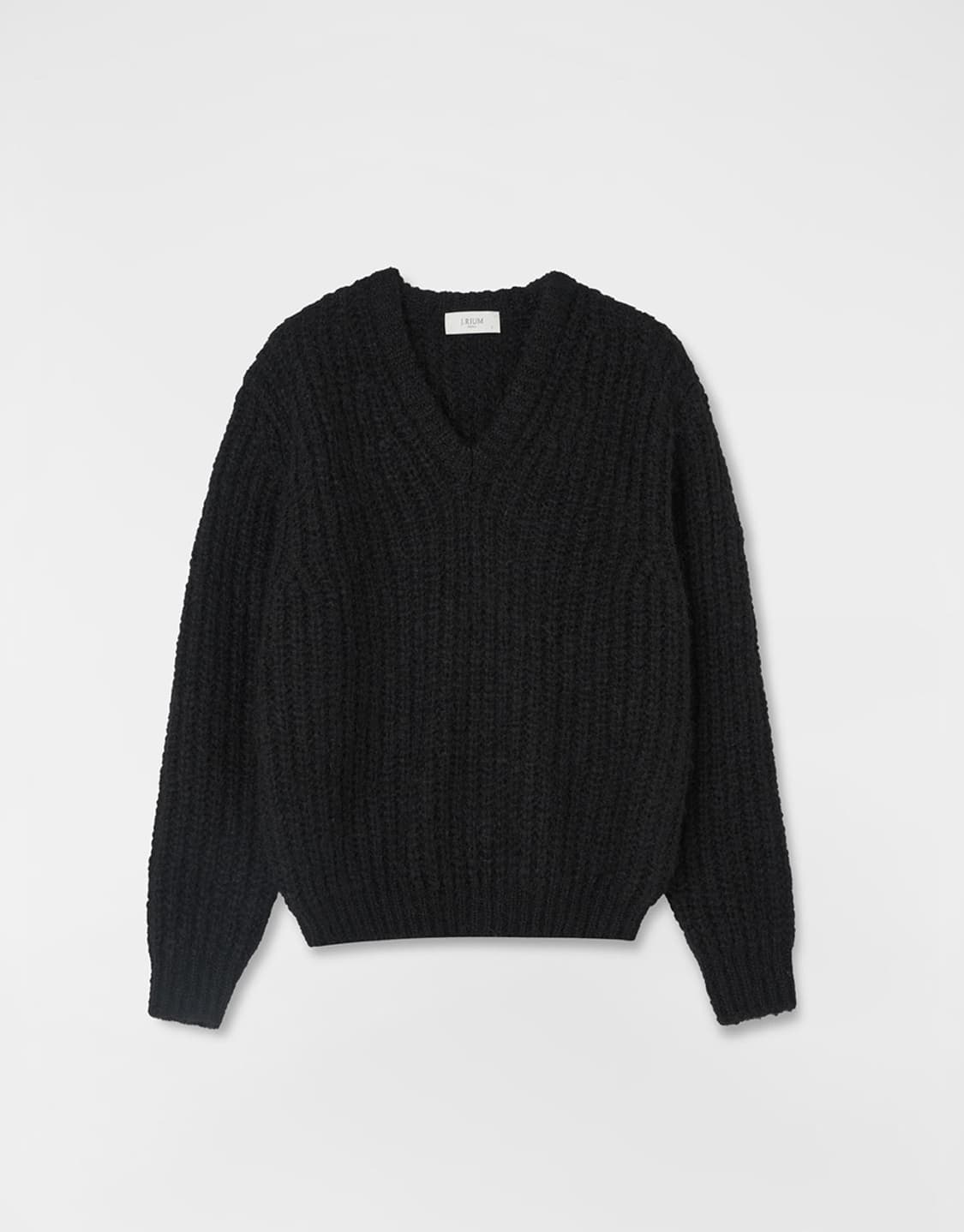 제이리움 까노 알파카 청키 브이넥 니트 블랙 상품이미지4