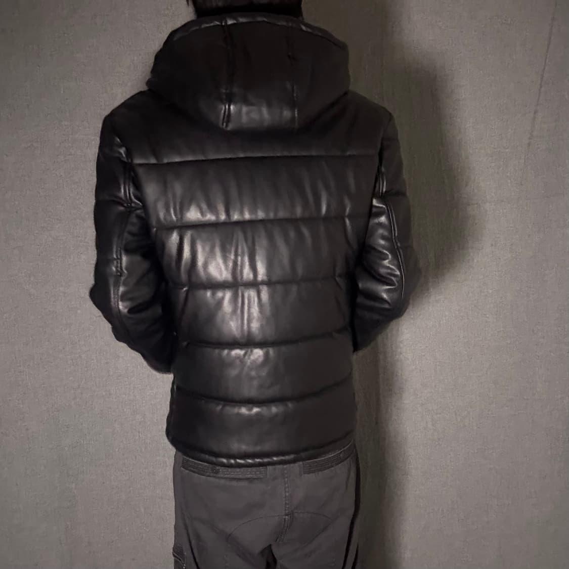 y2k 레더 후드 패딩 상품이미지5