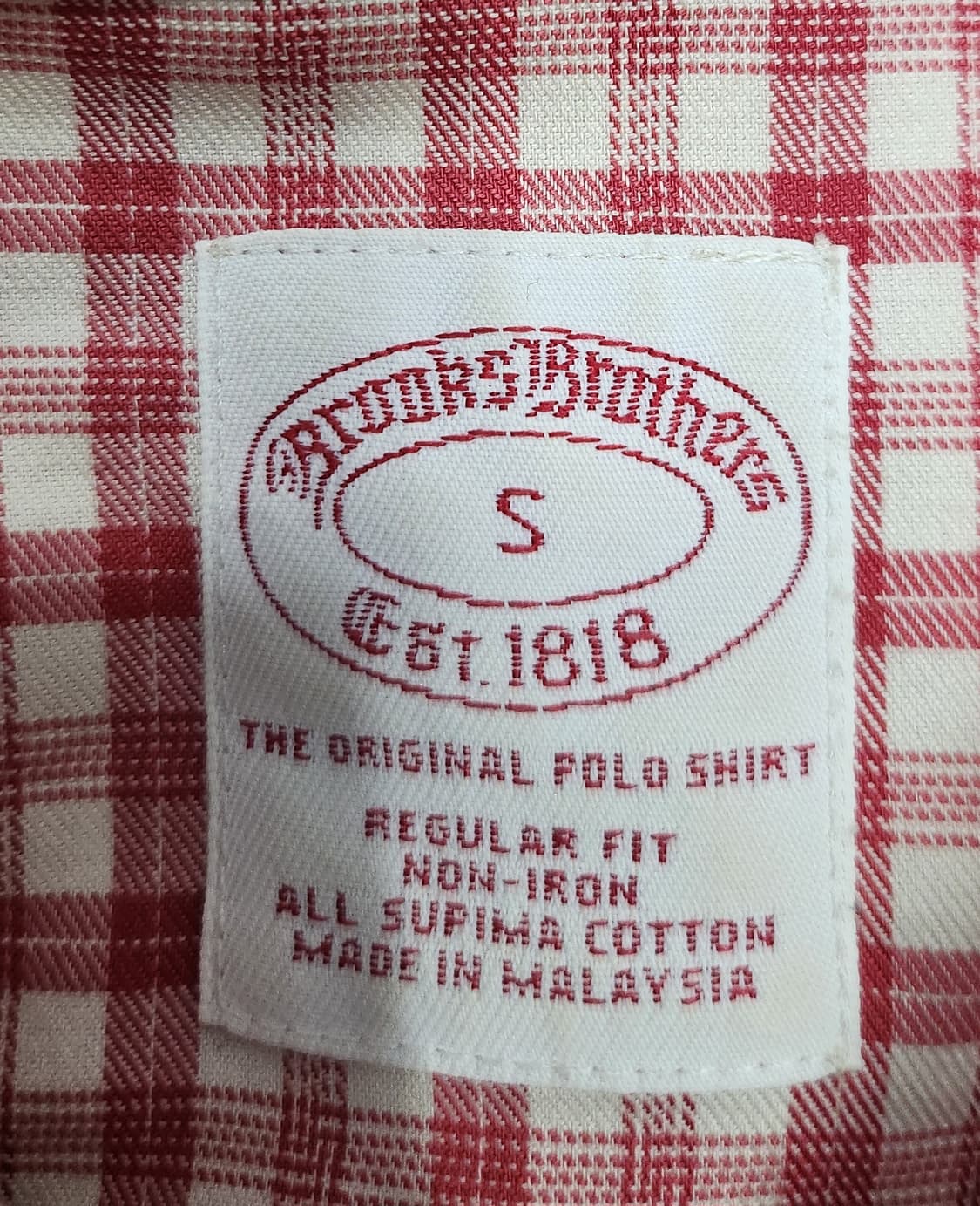 브룩스 브라더스 레드 체크 셔츠 S (95-100) 상품이미지3