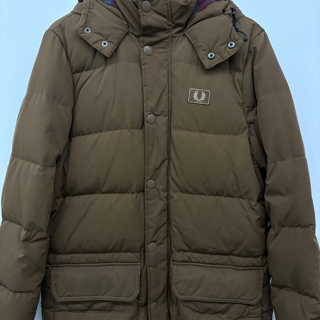 프레드페리 브라운 후드 패딩 점퍼 남/M 상품이미지2
