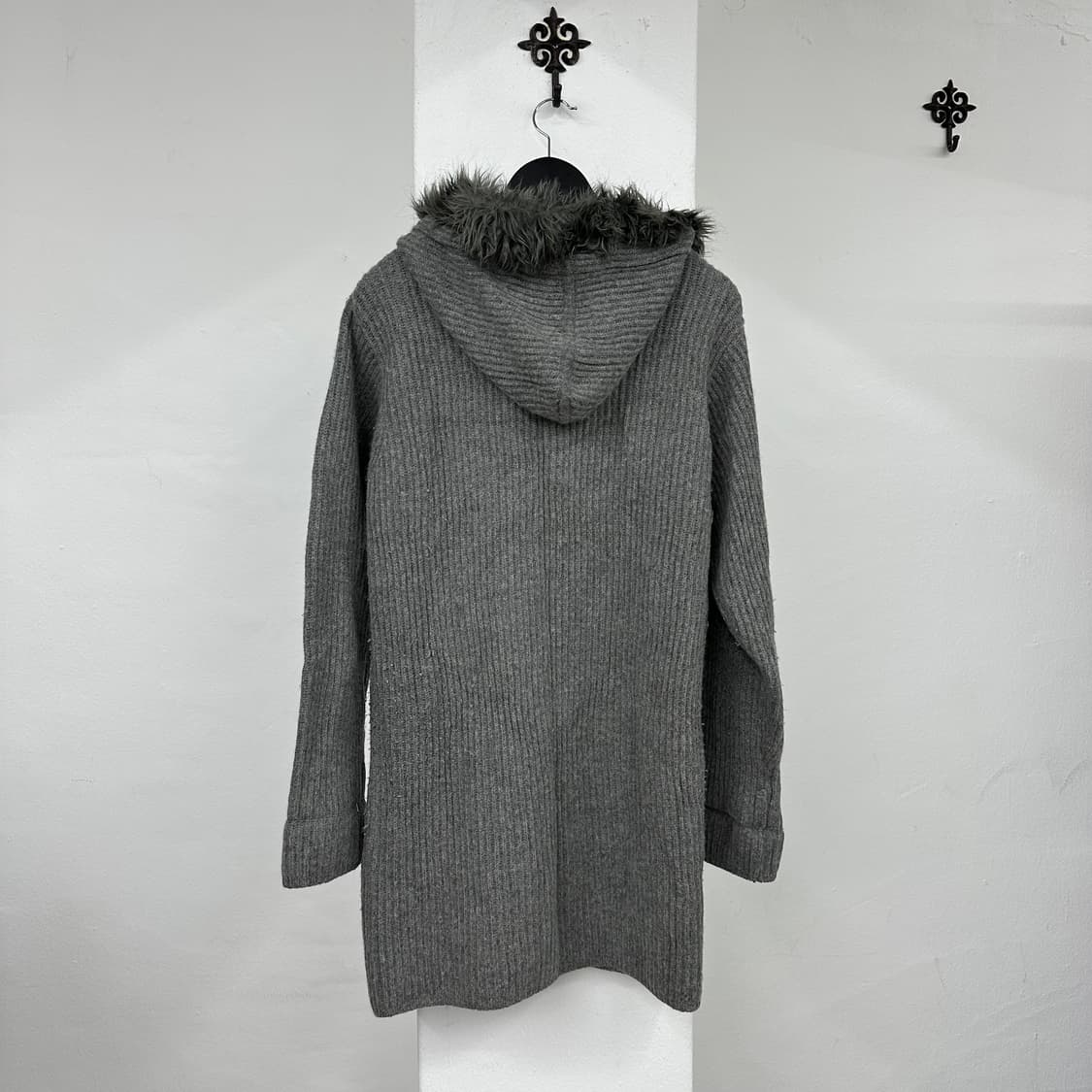 Grey fur hood duffle coat 상품이미지2